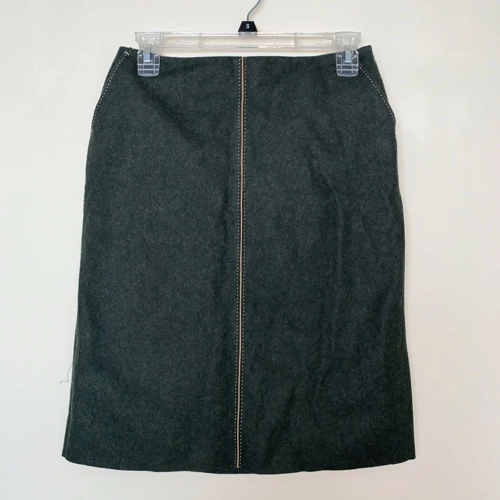 J. Crew Green Wool Pencil Skirt size 4P